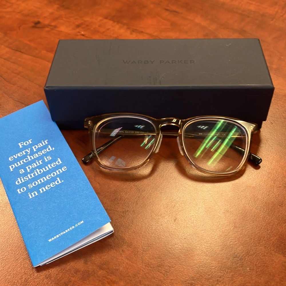 Warby Parker Womens Rose Colored Clear Glasses